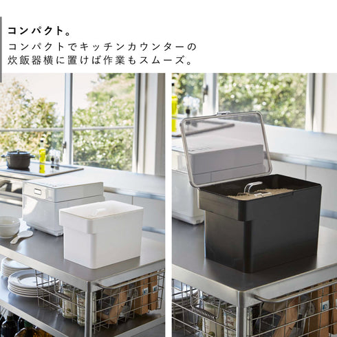 密閉 シンク下米びつ タワー 5kg 計量カップ付.|s6